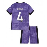 Liverpool Virgil van Dijk #4 Kolmas Peliasu Lasten 2023-24 Lyhythihainen (+ Lyhyet housut)